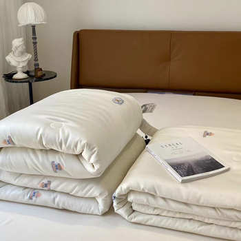 Κουβέρτα Tencel Cotton Jacquard με γέμισμα από ίνες σόγιας, για όλες τις εποχές, παχιά ζεστασιά το χειμώνα, πολυτελής υψηλής ποιότητας για διπλό κρεβάτι