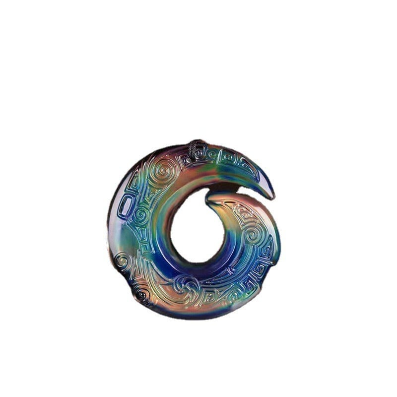 Unisex náhrdelník s teplotne citlivou zmenou farby, glazúrovaný geometrický dizajn