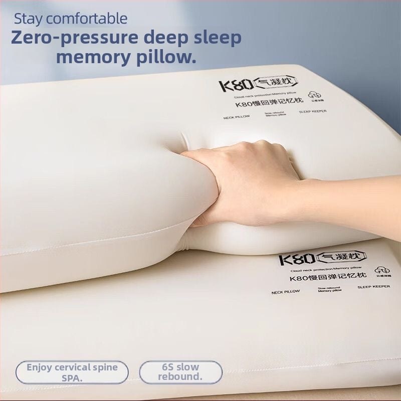 K80 memóriával töltött nyaki párna, zero nyomás, lassú visszapattanás, téglalap alakú, magasság 5–10 cm, tömeg 0,5–1 kg
