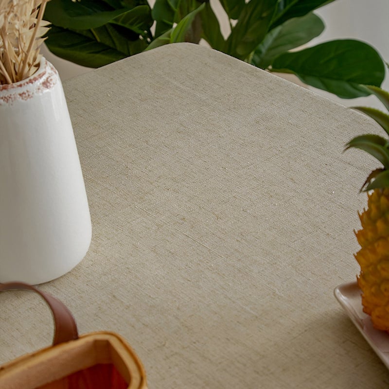 Obrus z bavlno-lenového materiálu, minimalistický štýl, svetlý luxus, jednofarebný obdĺžnikový pre stôl, olejovzdorný a protišmykový, geometrický vzor a veselé zvieratá