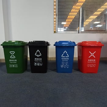 Vonku 120 L odpadkový kôš s kolieskami, extra veľký skladovací kontajner pre obytné zóny, ekologický HDPE plast