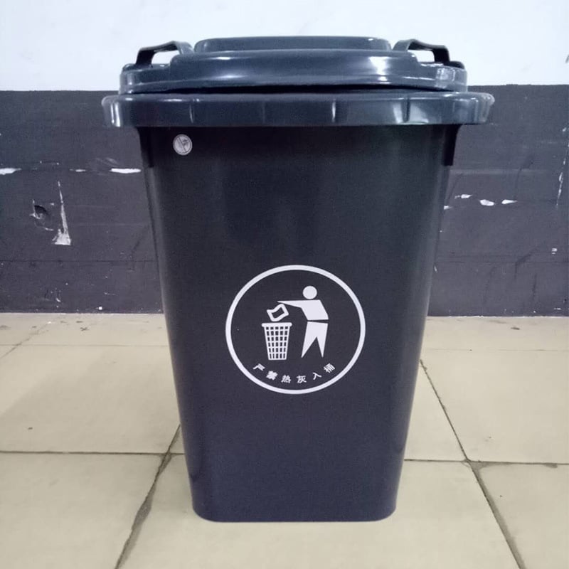 Vonku 120 L odpadkový kôš s kolieskami, extra veľký skladovací kontajner pre obytné zóny, ekologický HDPE plast