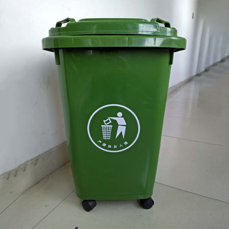 Vonku 120 L odpadkový kôš s kolieskami, extra veľký skladovací kontajner pre obytné zóny, ekologický HDPE plast