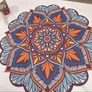 Mandala tvar kuchynská podložka z diatomitu, vodotesná, protišmyková, savá, bohémskeho štýlu drenážna podložka