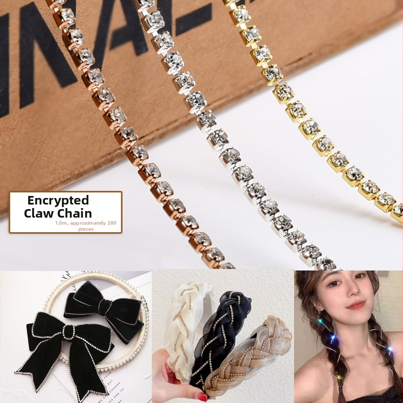 3 mm umelý diamantový kryštál, hustý retiazok pre DIY šperky, doplnky do vlasov (ponky, čelenky) a materiál na lepenie kamienkov