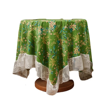 Obrus z mink velúra pre okrúhle a štvorcové stoly, francúzsky retro štýl, severo‑európsky vintage dizajn