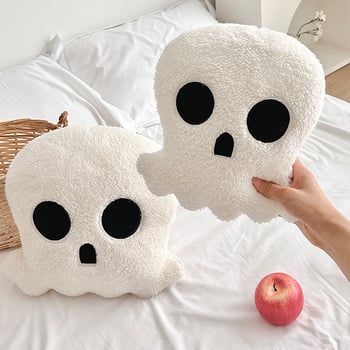 Halloween dekoráció koponyás párna – plüss anyagú kanapé párna