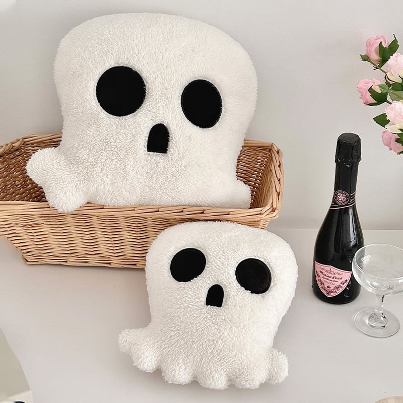 Halloween dekoráció koponyás párna – plüss anyagú kanapé párna