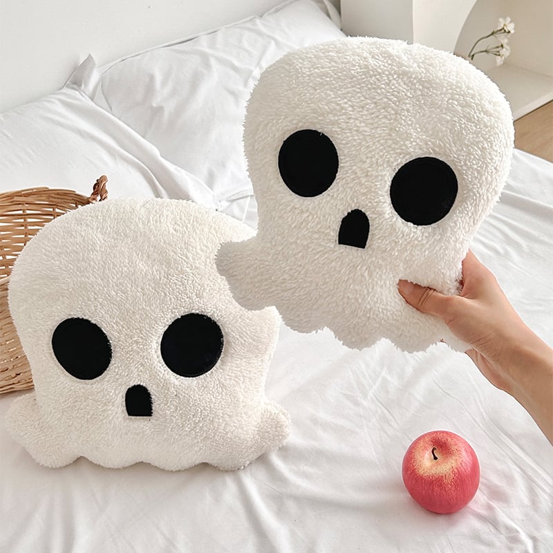 Halloween dekoráció koponyás párna – plüss anyagú kanapé párna