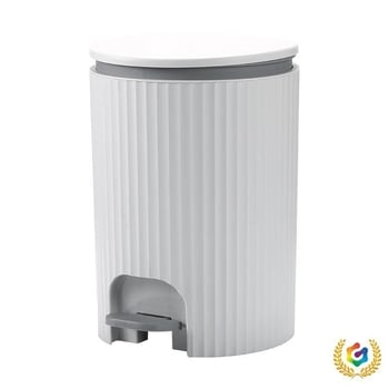 Plastový pedálny kôš do domácnosti, dizajn rímskeho stĺpu, pomalé zatváranie, s krytom, 7 L