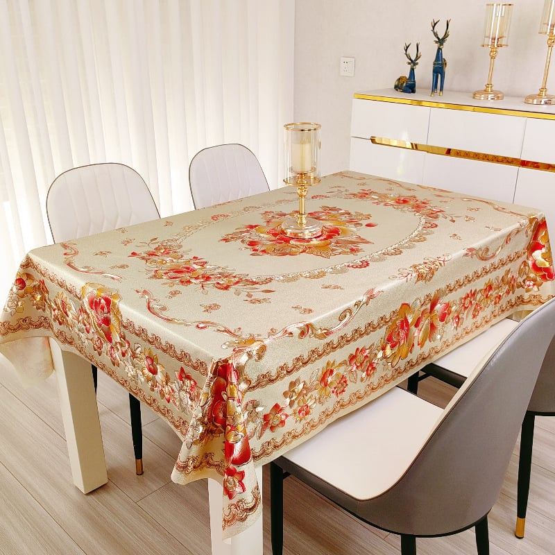 Pravouhlý PVC obrus na stôl, odolný voči olejom a teplu, vodotesný a ľahko čistiaci, škandinávskeho štýlu