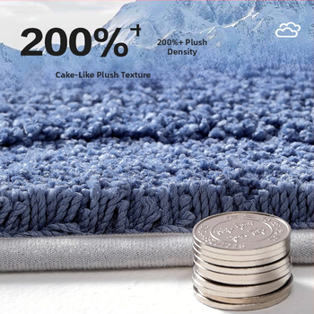Obdĺžnikový kúpeľňový koberec, absorpčný, flokovaný povrch, protišmykový, zosilnený, dúhový vzor, polyester