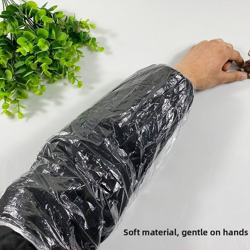Priehľadné jednorazové rukávy, odolné voči vode a olejom, hrubý plast, univerzálna veľkosť, pre ženy v práci na jeseň a zimu