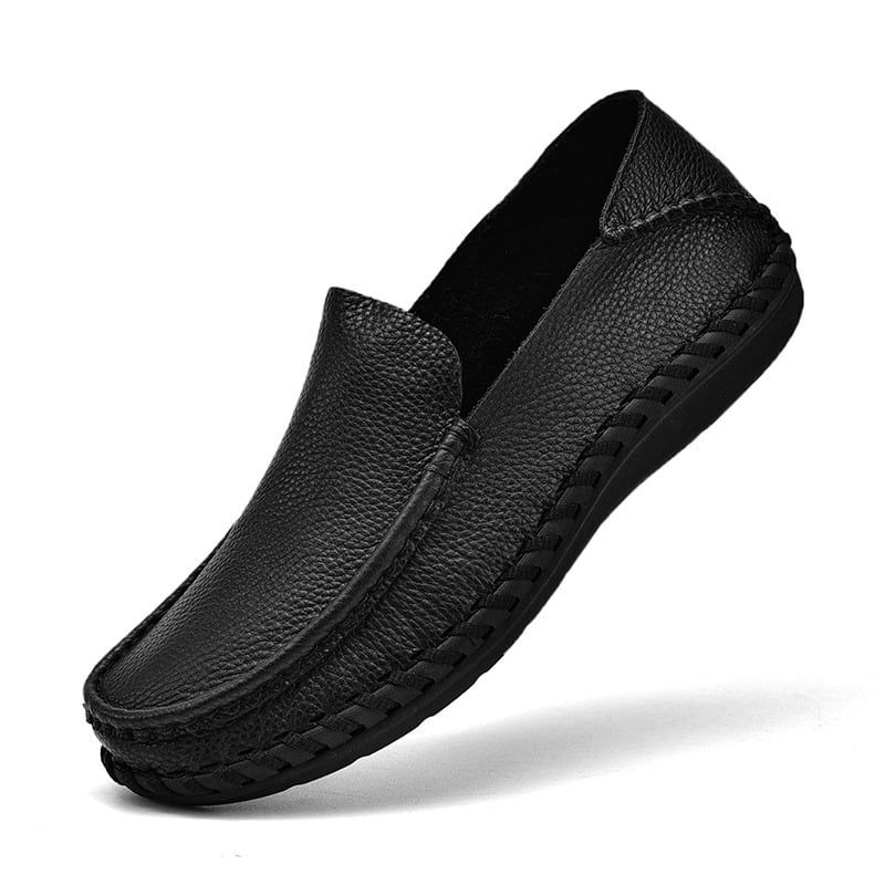 Ανδρικά casual δερμάτινα παπούτσια, γνήσιο δέρμα, slip-on, ευρύς φάρδος, μοντέλο 4748, πολυτελές επιχειρηματικό στυλ