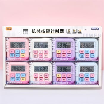 Μηχανικό χρονόμετρο με κουμπιά και ξυπνητήρι για παιδιά — μαγνητικό χρονόμετρο κουζίνας και υπενθύμισή για μάθηση