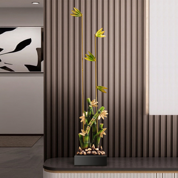 Ornament vertical din bambus din rășină pentru holul de intrare și living – decor subțire, elegant pentru TV și nișă