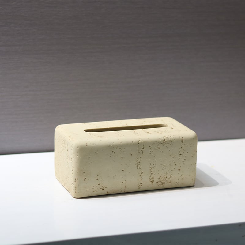 Wabi-sabi štýlová škatulka na vreckovky z živice, dekoratívny doplnok do obývačky alebo hlavnej spálne, luxusný vzhľad