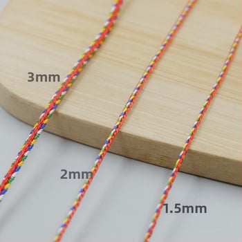 Päťfarebný pletený náramok z nylonu, ručne pletený, DIY farebný šnúrkový náramok, šírka 3 mm, motív festivalu drakov