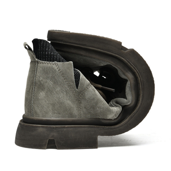 Pánske topánky Martin s ponožkovým lemom, 6 cm zvýšenie výšky, krátke pracovné topánky, svinová koža, casual obuv, kórejský štýl pre mužov