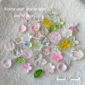 Mărgele din sticlă în formă de floare, lot mixt pentru bijuterii DIY – pentru brățări, coliere și lanțuri pentru telefon, 10 mm