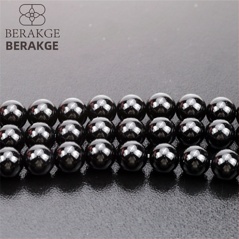 6/8 mm prírodné biele agatové korálky, čierne agatové korálky a ametistové korálky na DIY šperky – guľaté korálky