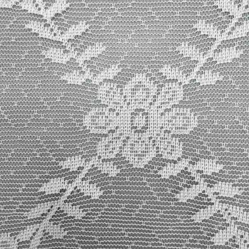 Draperie scurtă albă cu flori, în stil Nordic, pentru bucătărie și sufragerie, din poliester dantelat cu plasă