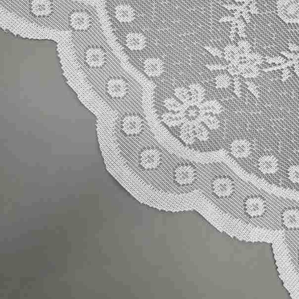 Draperie scurtă albă cu flori, în stil Nordic, pentru bucătărie și sufragerie, din poliester dantelat cu plasă