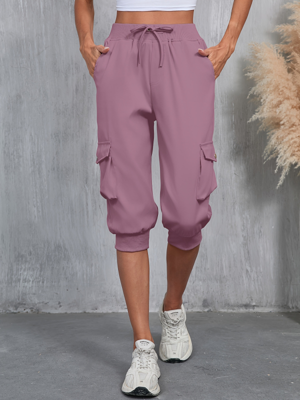 Καλοκαίρι 2025: Γυναικεία παντελόνια streetwear με τσέπες, ελαστική μέση με κορδόνι, casual μόδα
