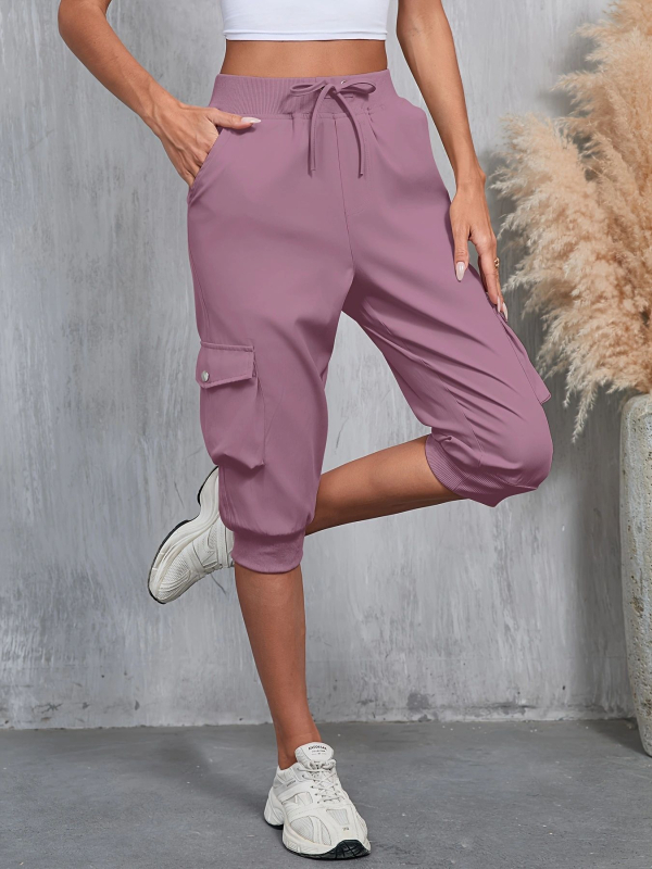 Καλοκαίρι 2025: Γυναικεία παντελόνια streetwear με τσέπες, ελαστική μέση με κορδόνι, casual μόδα