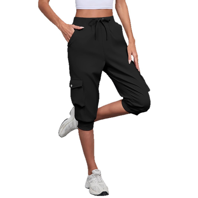 Καλοκαίρι 2025: Γυναικεία παντελόνια streetwear με τσέπες, ελαστική μέση με κορδόνι, casual μόδα