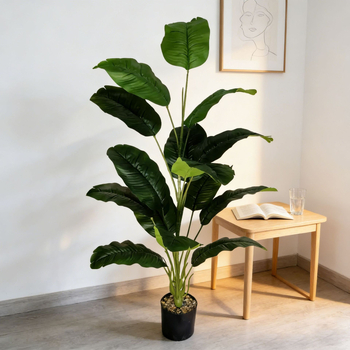 Nordic stílusú mesterséges Monstera növény banánlevél mintával, padlón álló bonsai dekoráció