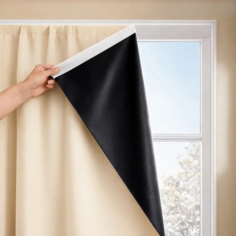 Perdea de balcon cu blackout complet, din poliester, cu Velcro – design modern minimalist, impermeabilă și rezistentă la vânt, blocare a luminii, lavabilă la mașină