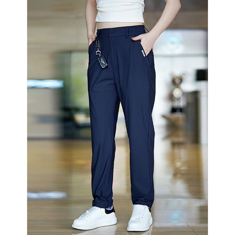 Pánske casual nohavice z Milk Silk, letný ľahký materiál, rovný strih, elastické a priedušné, ľahké podnikové nohavice