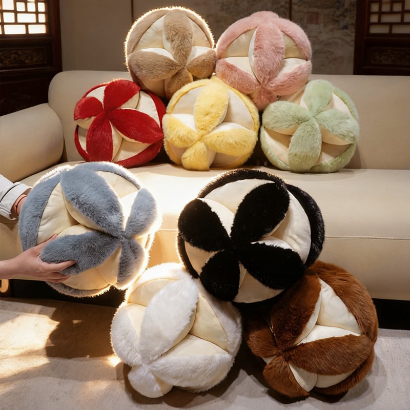 Korejskog stila slatka plišana kuglična jastučnica kremaste boje, teddy fleece, za dnevni boravak dekor