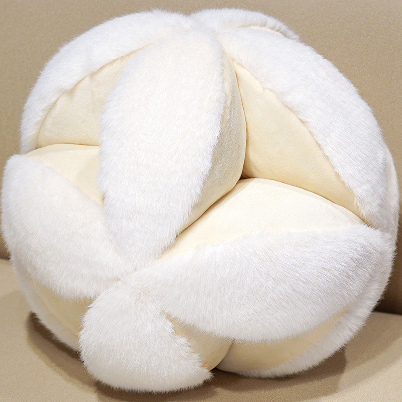 Korejskog stila slatka plišana kuglična jastučnica kremaste boje, teddy fleece, za dnevni boravak dekor