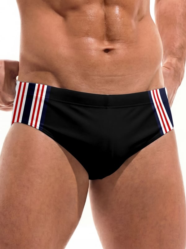 2026 Sexy pánske plavky so šnúrkou, pruhované, štýlový dizajn, decentný strih