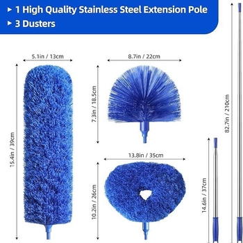 2,8 m perie pentru praf cu pene, extensibilă, electrostatică