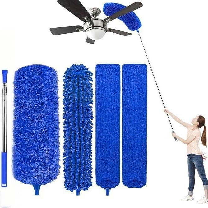 2,8 m perie pentru praf cu pene, extensibilă, electrostatică