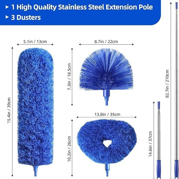 2,8 m perie pentru praf cu pene, extensibilă, electrostatică