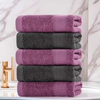 Sada sedem farebných uterák do kúpeľne, bavlna 60% / polyester 40%