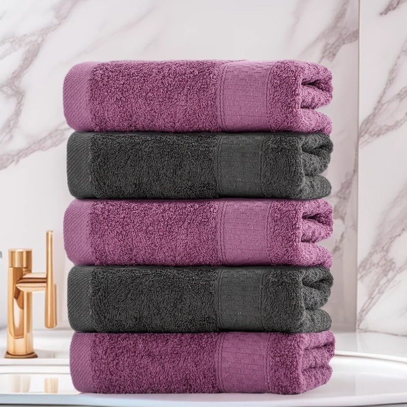 Sada sedem farebných uterák do kúpeľne, bavlna 60% / polyester 40%