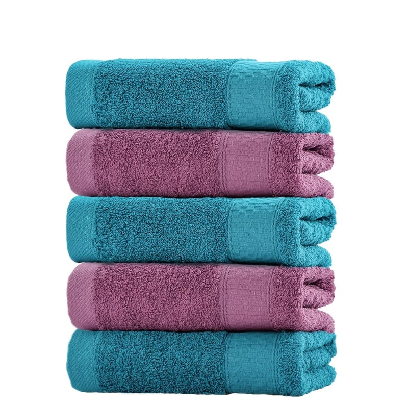 Sada sedem farebných uterák do kúpeľne, bavlna 60% / polyester 40%