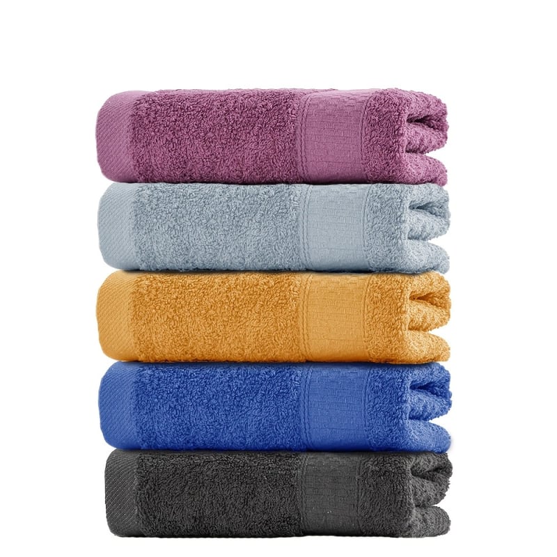 Sada sedem farebných uterák do kúpeľne, bavlna 60% / polyester 40%