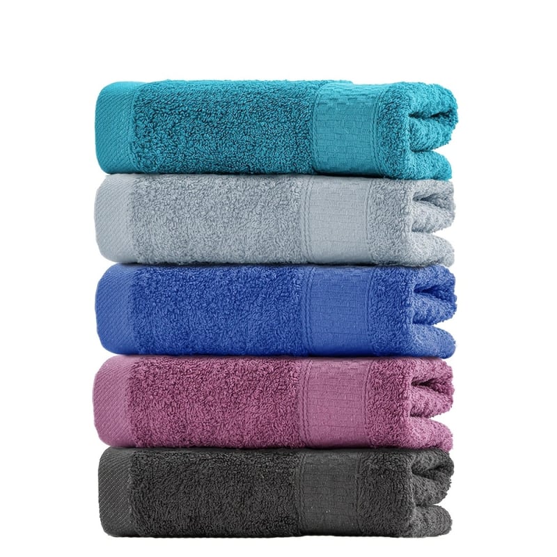 Sada sedem farebných uterák do kúpeľne, bavlna 60% / polyester 40%