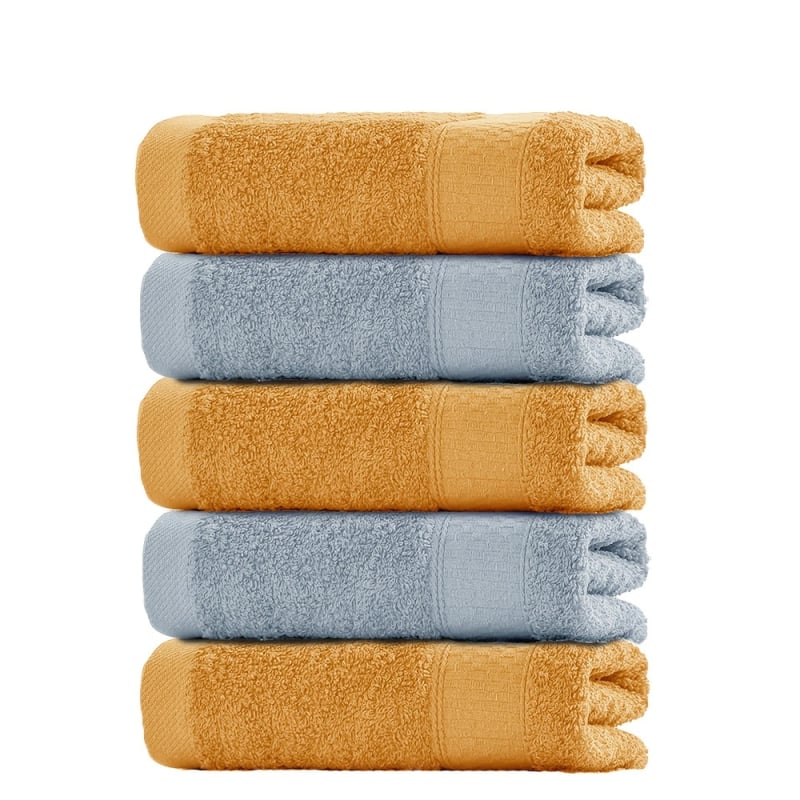 Sada sedem farebných uterák do kúpeľne, bavlna 60% / polyester 40%