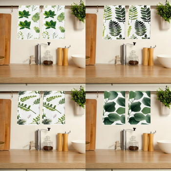 Mikrovláknová utierka na riad s motívmi margarét, monstera, citrón, grejpfrút a olivy