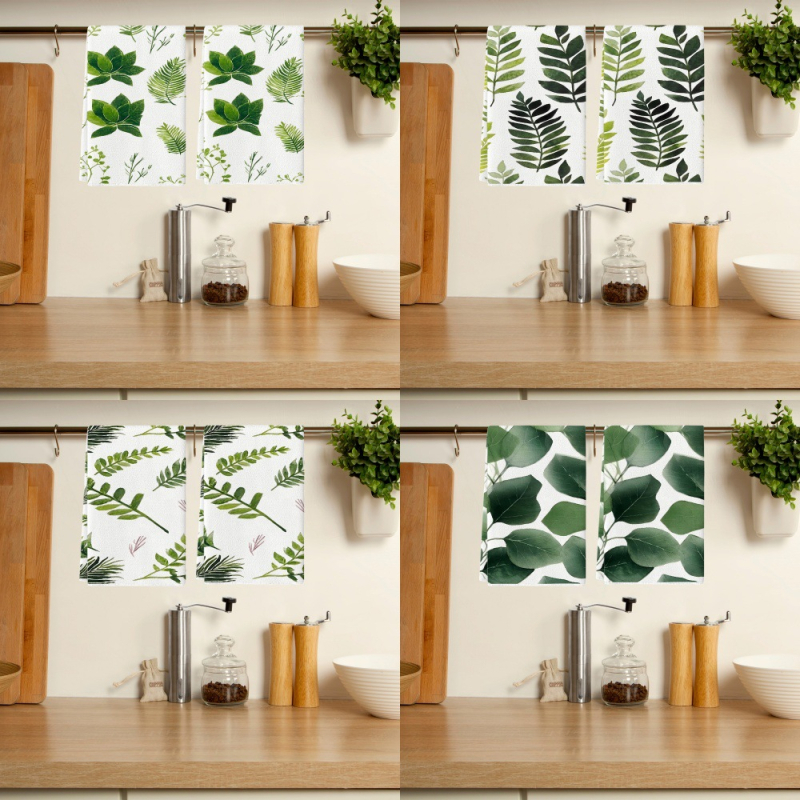 Mikrovláknová utierka na riad s motívmi margarét, monstera, citrón, grejpfrút a olivy