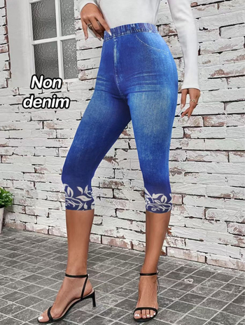 Dámske legíny z Milk Silk s imitáciou denimu, digitálna tlač, každodenné nosenie