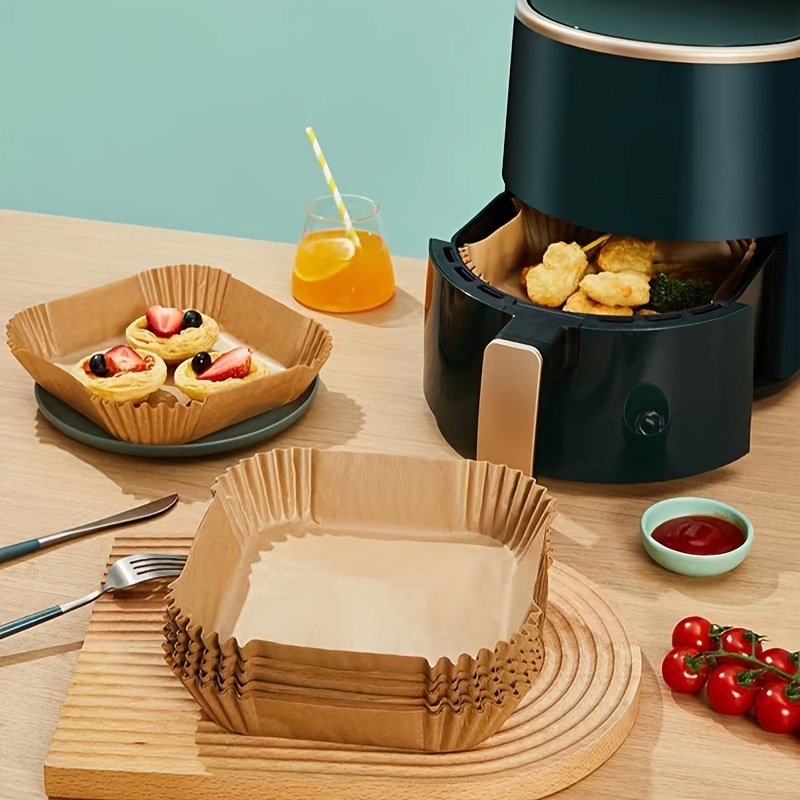 Hârtie de copt pătrată pentru uz casnic, pentru prăjituri, pâine și deserturi, hârtie kraft absorbantă de ulei pentru friteuză cu aer și cuptor