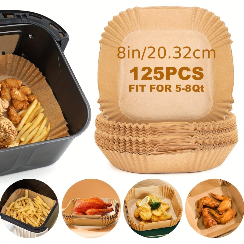 Hârtie de copt pătrată pentru uz casnic, pentru prăjituri, pâine și deserturi, hârtie kraft absorbantă de ulei pentru friteuză cu aer și cuptor